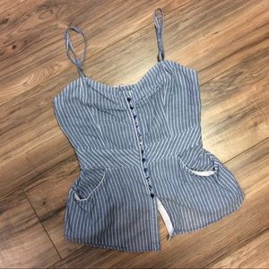 Free People Pinstripe Blue Nautical Tank!